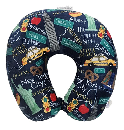 Fiber Filled Travel Neck Pillow – State Prints