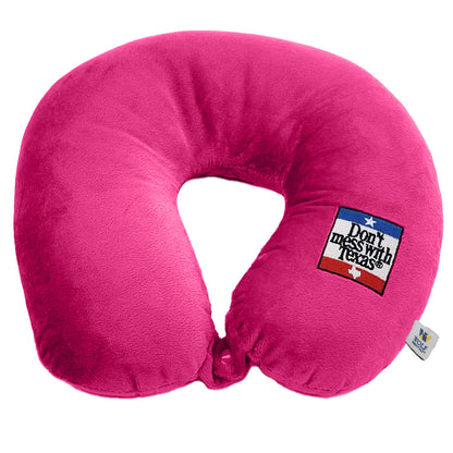 Fiber Filled Travel Neck Pillow - Don't Mess With Texas
