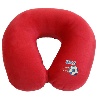 Fiber Filled Travel Neck Pillow - Soccer