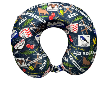 Memory Foam Travel Neck Pillow – State Prints