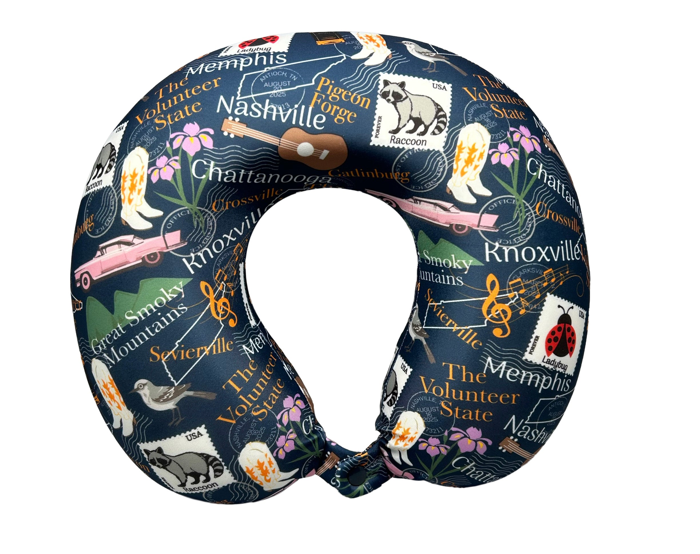 Memory Foam Travel Neck Pillow – State Prints – Wolf Essentials