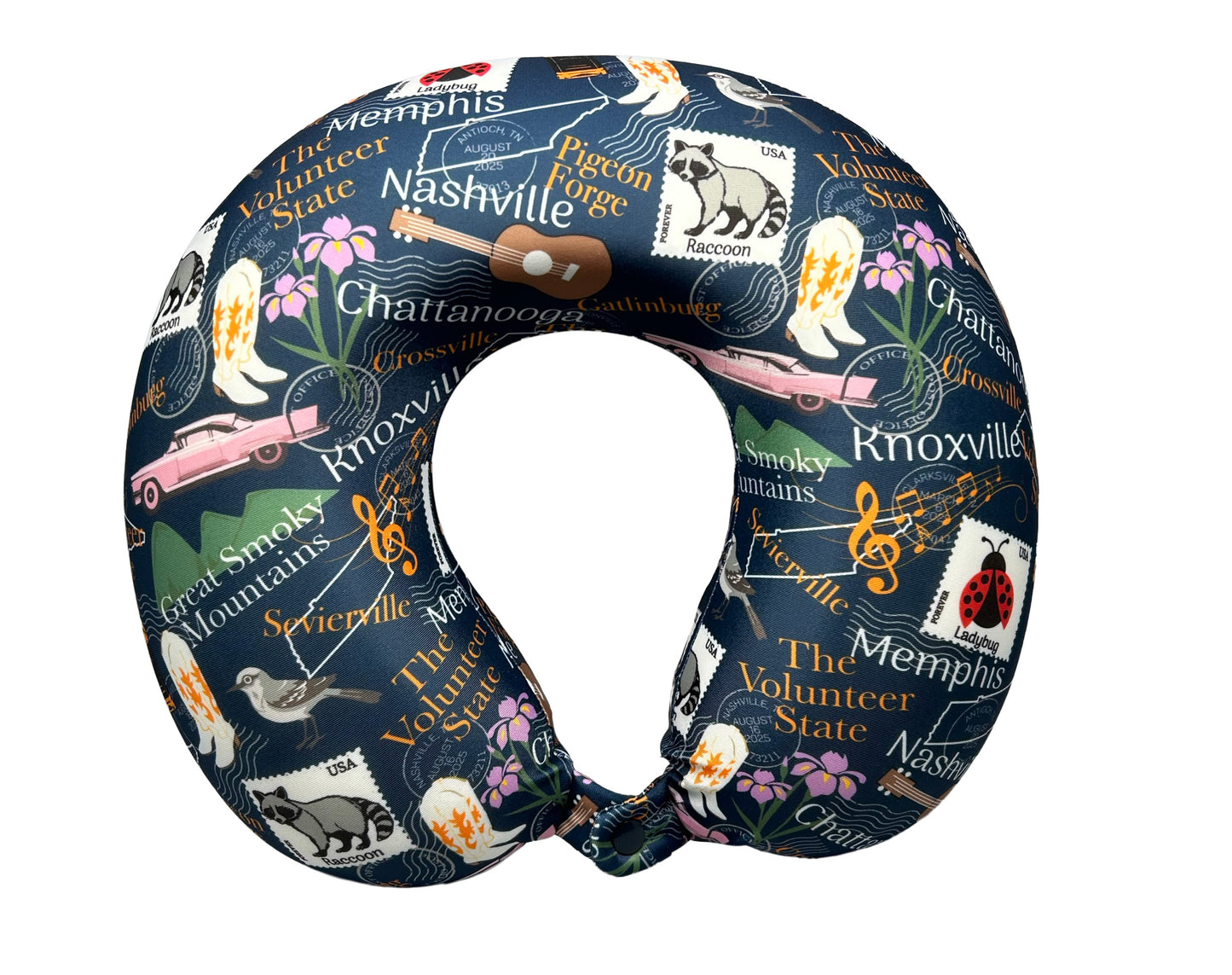 Memory Foam Travel Neck Pillow – State Prints