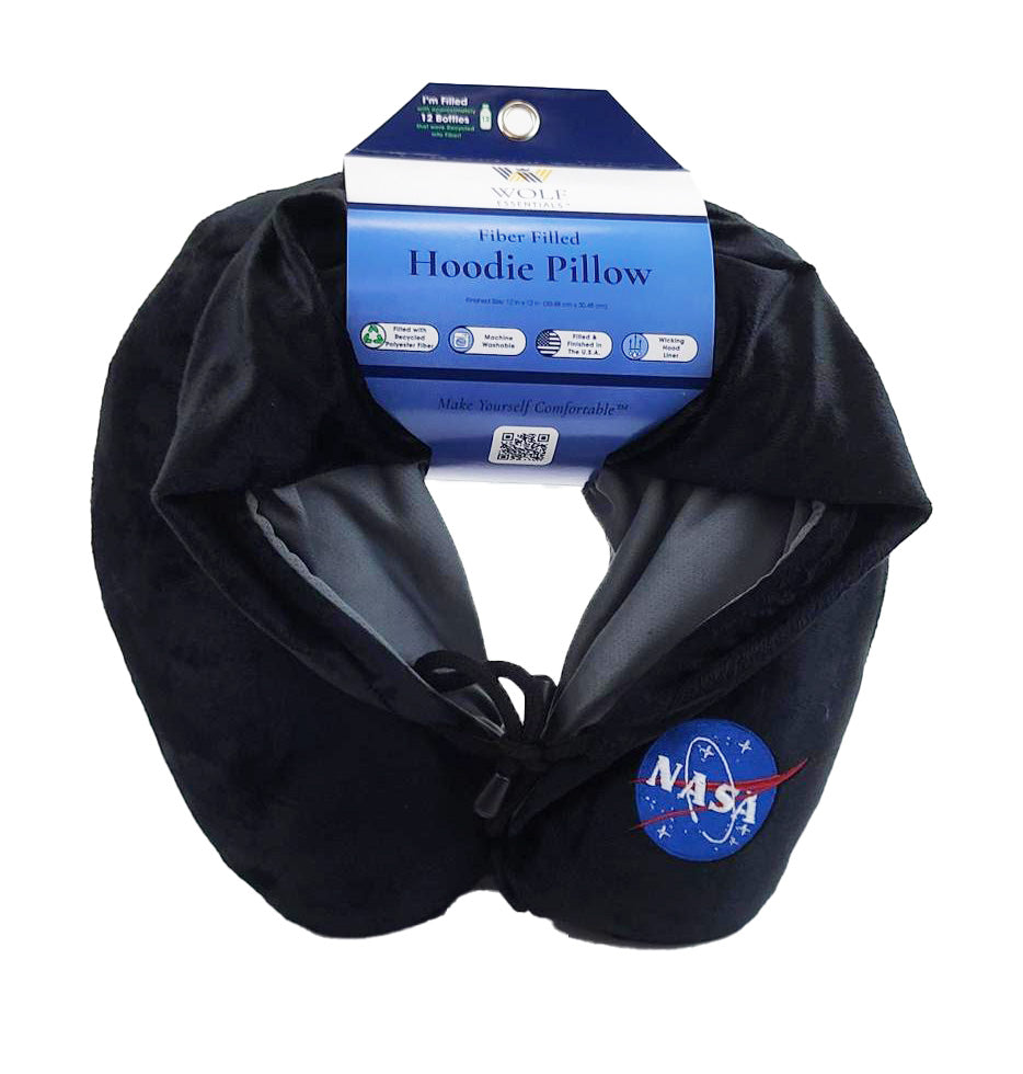 NASA Fiber-Filled Hooded Travel Neck Pillow