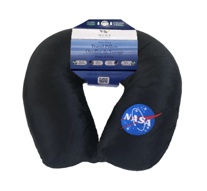 Fiber Filled Travel Neck Pillow - Adult - NASA Embroidery - 12" x 12"