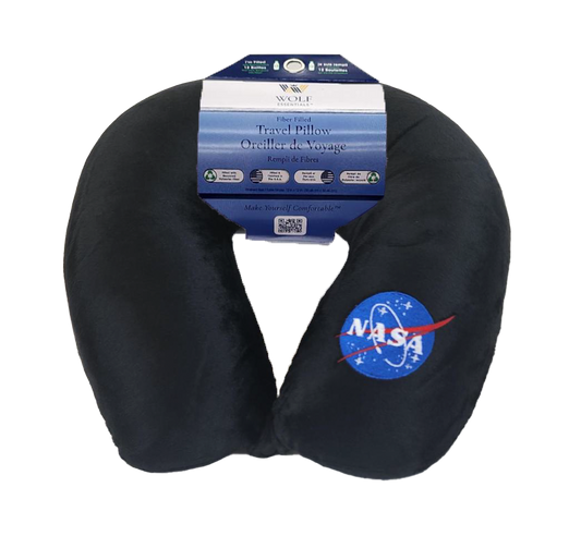 Fiber Filled Travel Neck Pillow - Adult - NASA Embroidery - 12" x 12"