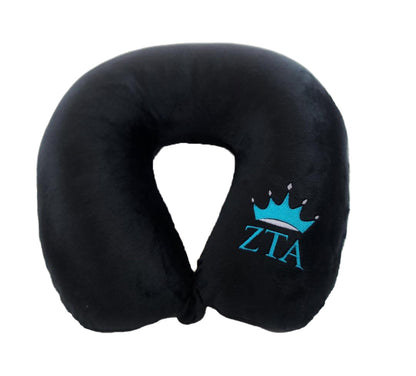 Fiber Filled Travel Neck Pillow - Adult - Sorority Embroidery - 12" x 12"