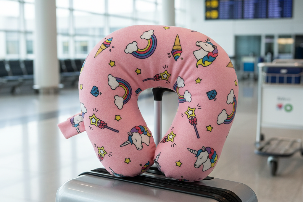 Kids Fiber Filled Travel Neck Pillow – Prints