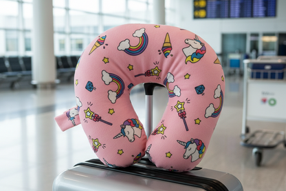 Kids Fiber Filled Travel Neck Pillow – Prints