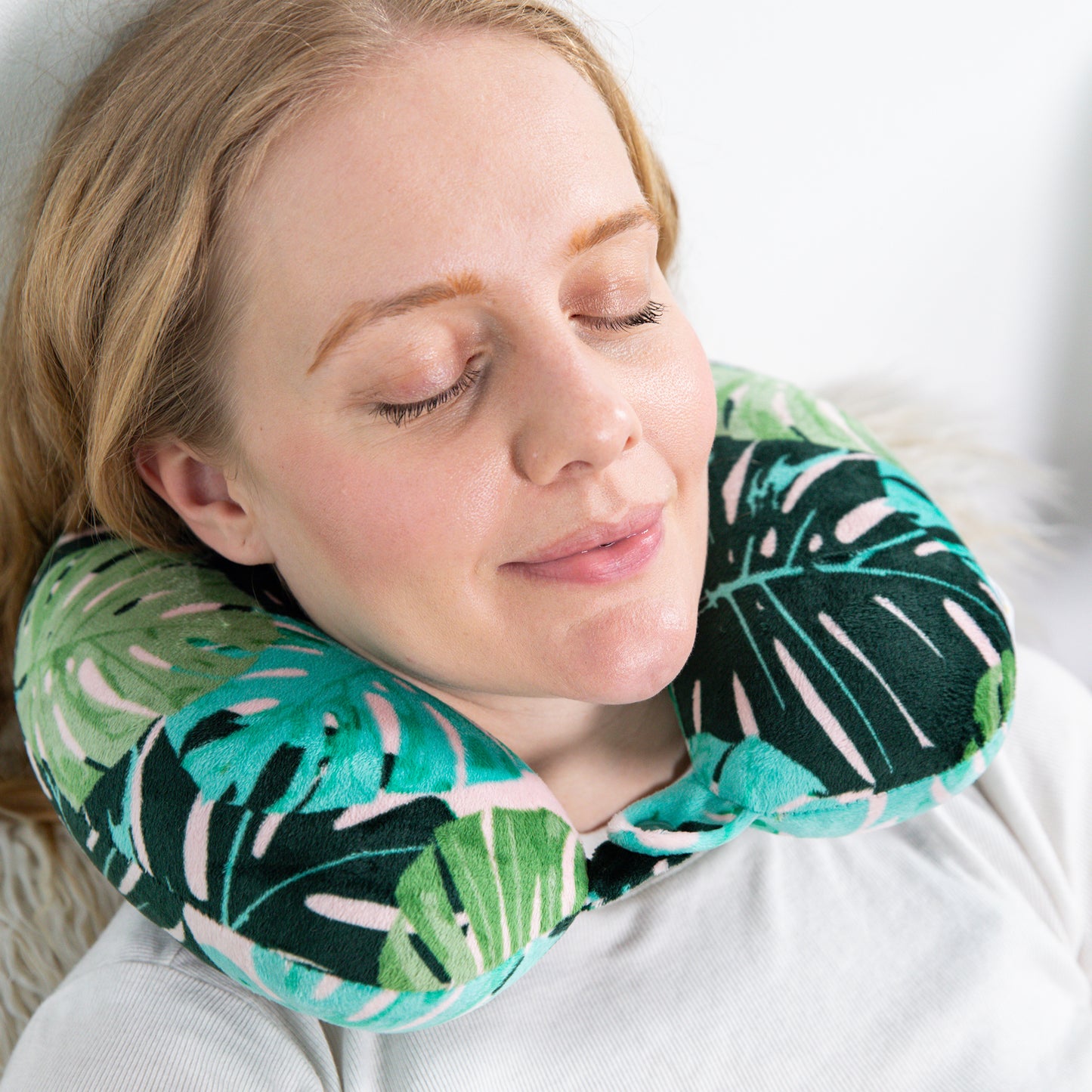 Fiber Filled Travel Neck Pillow - Adult - Seasonal Prints - 12" x 12" - 22 Colors Available