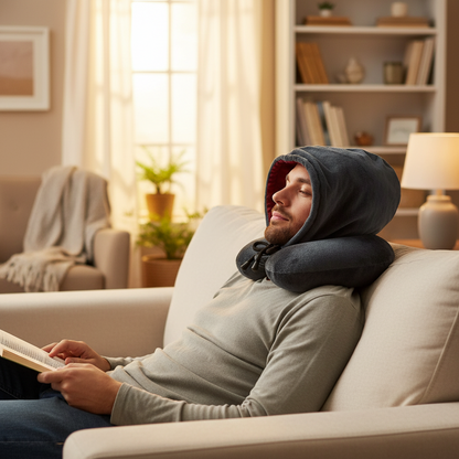 Fiber Filled Hooded Travel Neck Pillow