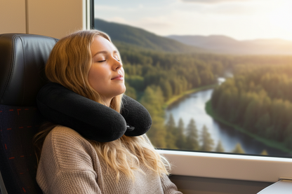 Fiber Filled Travel Neck Pillow - Solid Color